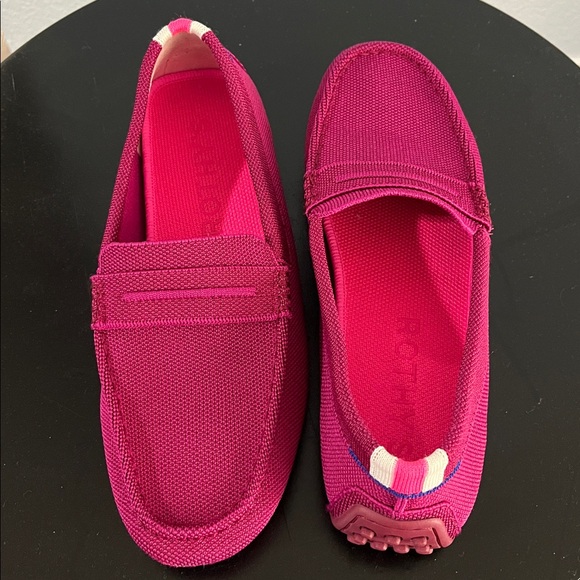 Rothy’s Raspberry Pink Driver Slip On Knit Loafer Shoe Women’s Size 9 - Picture 1 of 11